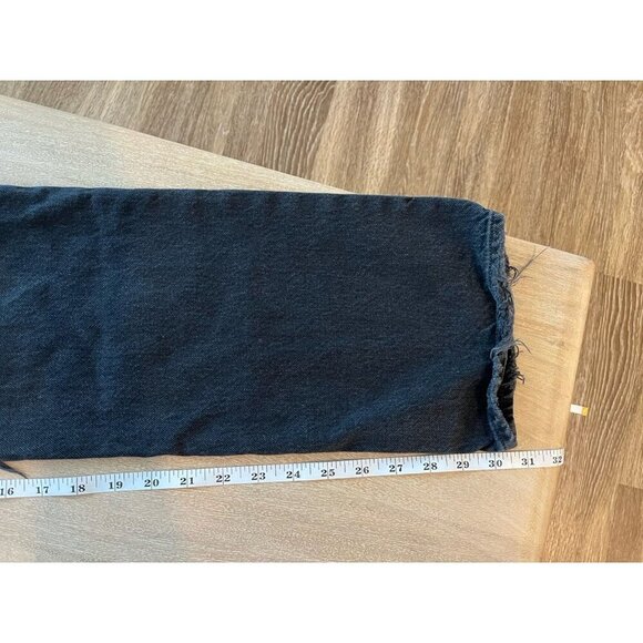 Agolde Lana Straight Jeans in Disorder Black Knee Rips Size 26 - Picture 6 of 11